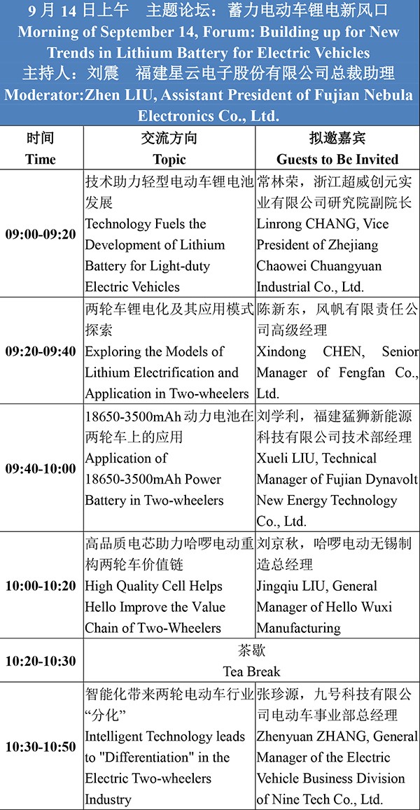 日程安排-2021輕型電動車用鋰電池技術及應用交流會